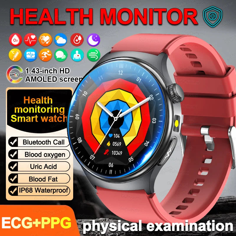 2026New Health Sport ECG AI Diagnosis Smart Watches Men Heart Rate Blood Pressure IP68 Waterproof Smartwatches For Men women