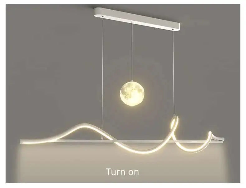 Modern Led Pendant Lights Chandelier For Dining Table Living Room Counter Bar Interior Moon Hanging Lamp Decor Chandelier Lamp
