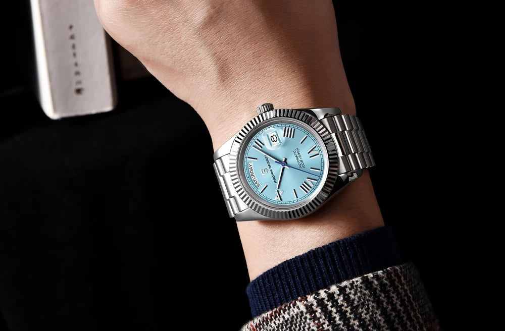 PAGANI DESIGN 2025 New Blue DD40 Luxury Automatic Watch For Men Mechanical Wristwatch Men Japan NH36A Movt Sapphire crystal