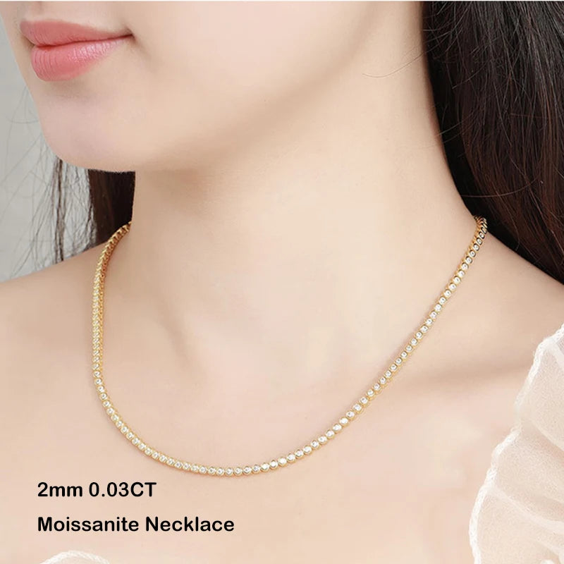 EWYA Sparkling 0.1ct 3mm Moissanite Tennis Bracelet with GRA for Women Party Fine Jewelry S925 Sterling Silver Diamond Bracelets