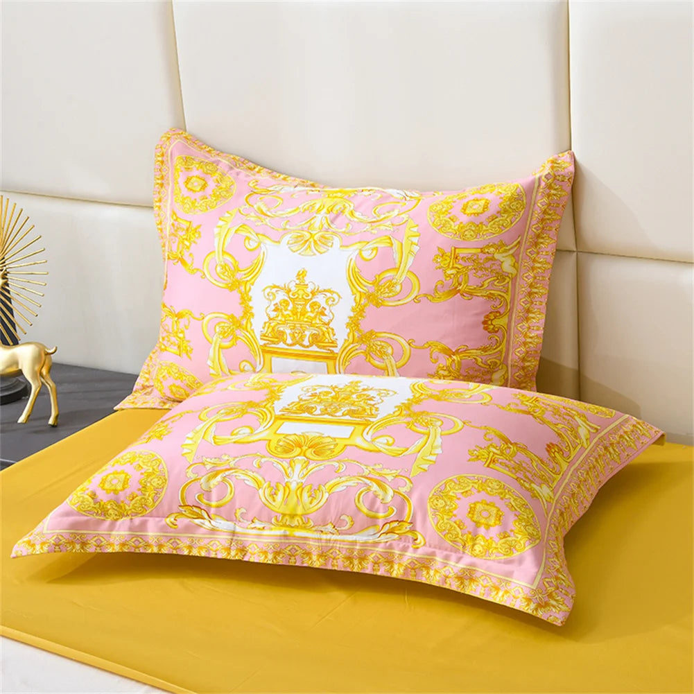 Svetanya 1200TC Golden Egyptian Cotton Bedding Set King Queen Size Sheet Duvet Cover Pillowcase  Linens （custom-made Size）