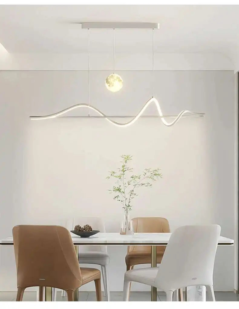 Modern Led Pendant Lights Chandelier For Dining Table Living Room Counter Bar Interior Moon Hanging Lamp Decor Chandelier Lamp