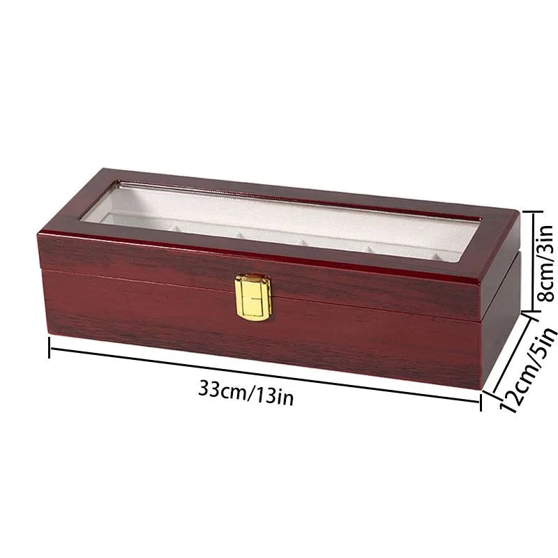 Red Wooden Watch Box Chinese Style Smooth Wood Environmental Protection Jewelry Watch Storage Case Red Wood Watch Protection Box