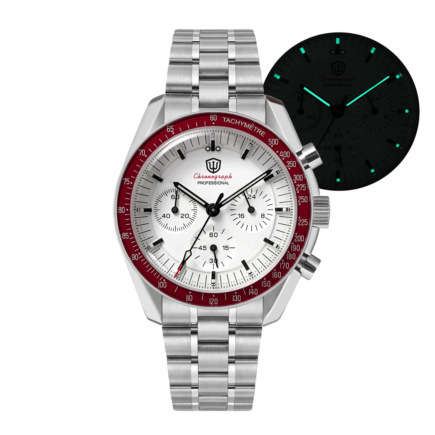 Watchdives New WD1863 Watch VK63 Chronograph Movement Aluminum Bezel BGW9 Luminous Bubble Sapphire Crystal 39mm Vintage Watches