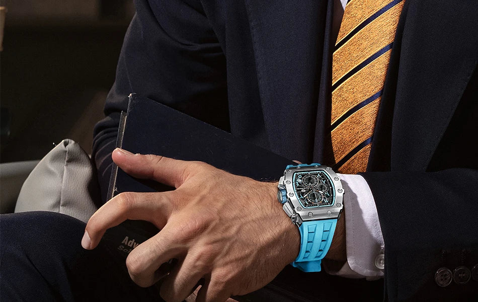 TSAR BOMBA 2025 New Mens Watch TB-8204QA Arabic numerals Dial Tonneau Wristwatch for Men Sapphire Mirror Waterproof Clcok