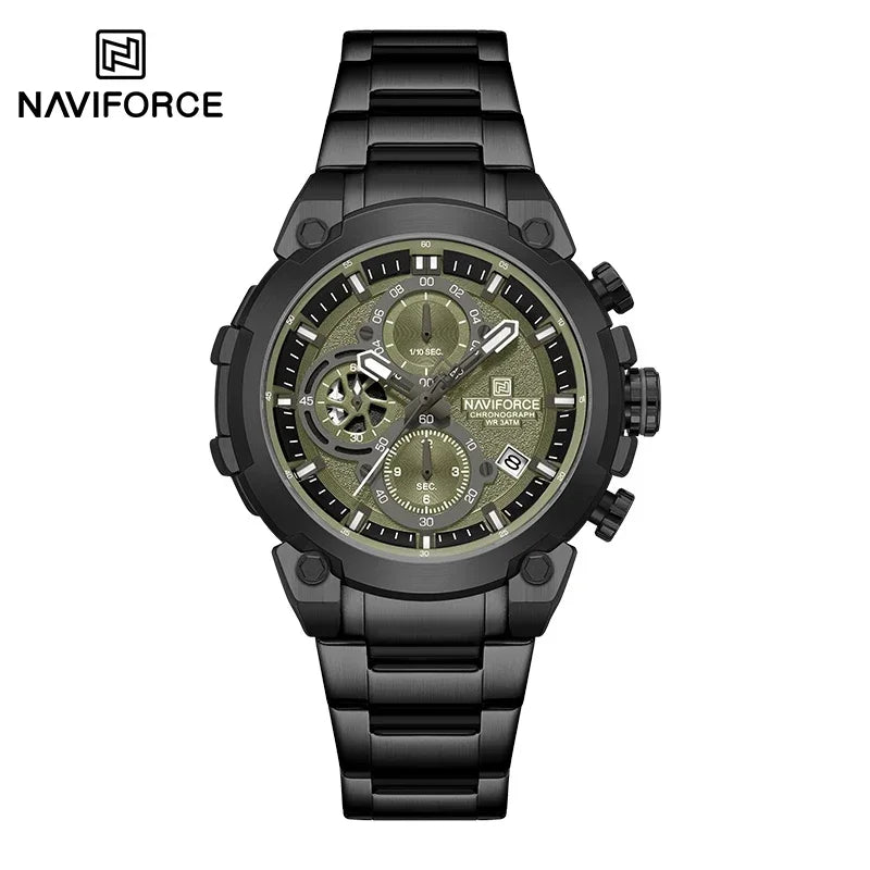 NAVIFORCF Mens Military Watches Luxury Wrist Watch Quartz Clock Watch Hot Fashion Men Waterproof Chronograph Relogio Masculino