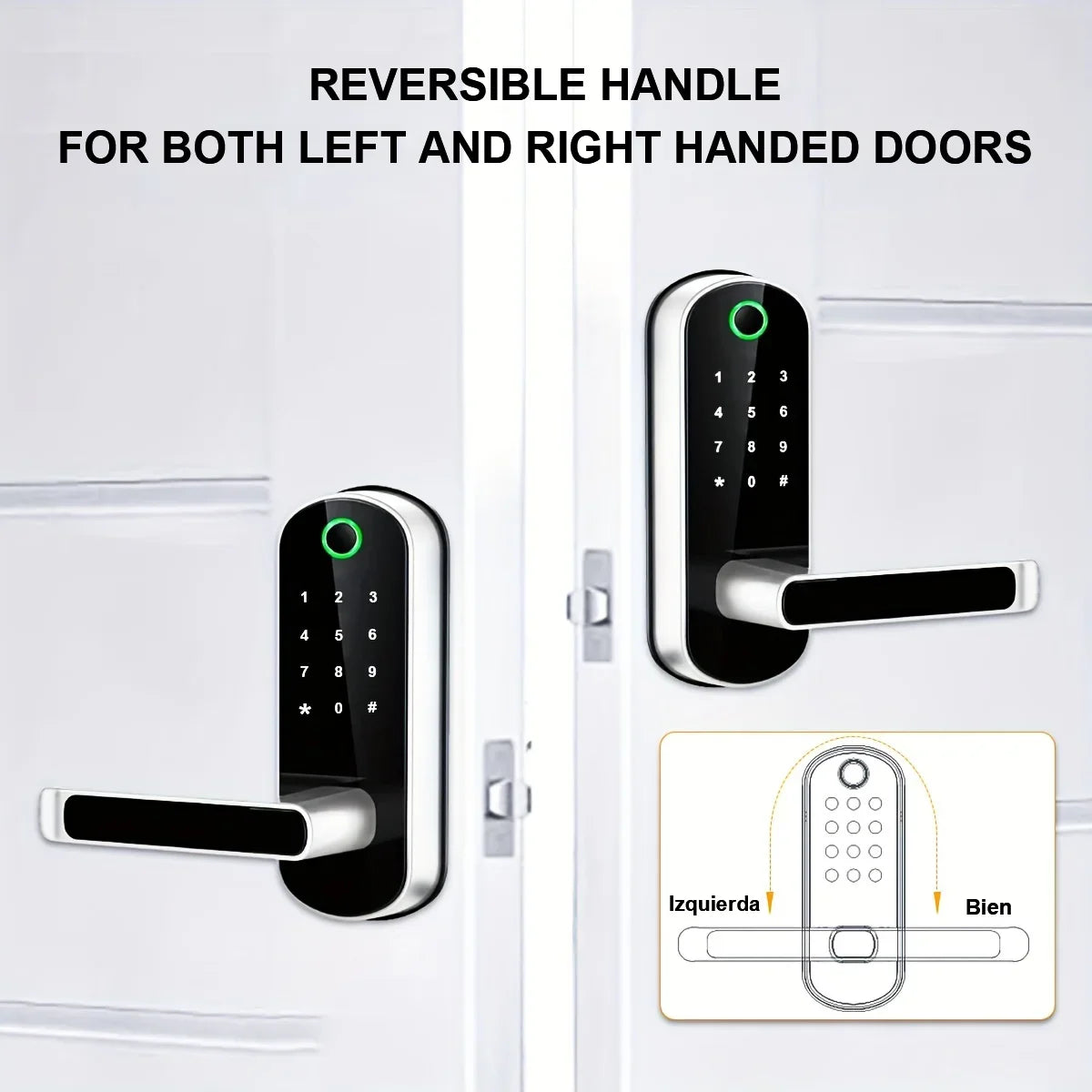 New Smart Fingerprint Door Lock with Keypad, Biometric Electronic Door Lock, Fingerprint/Password/Key Unlock for Home/Office
