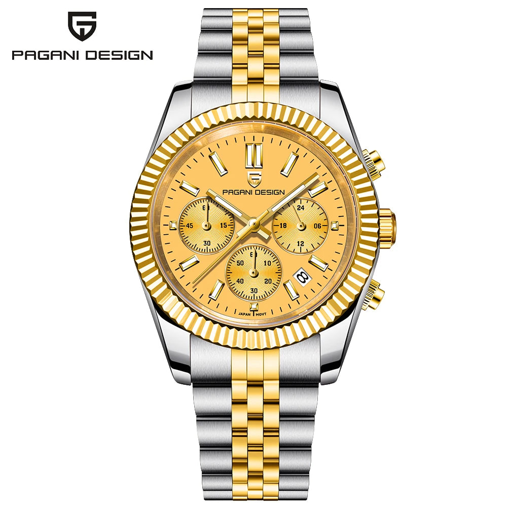 PAGANI DESIGN 2025 New PD1814 quartz watch VD53 thick 12mm stainless steel C3 sapphire watches for man pagani design watches