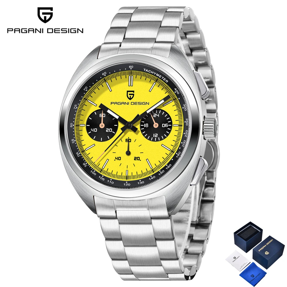 2025 New PAGANI DESIGN Men's Watches Top Luxury Quartz Watch For Men VK63 Chronograph Wristwatch Luminous AR Sapphire Clock Gift