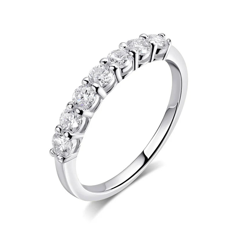 Smyoue 0.7CT 3mm Gemstone Moissanite Rings for Women S925 Silver Matching Wedding Diamonds Band Stackable Ring White Gold Gift