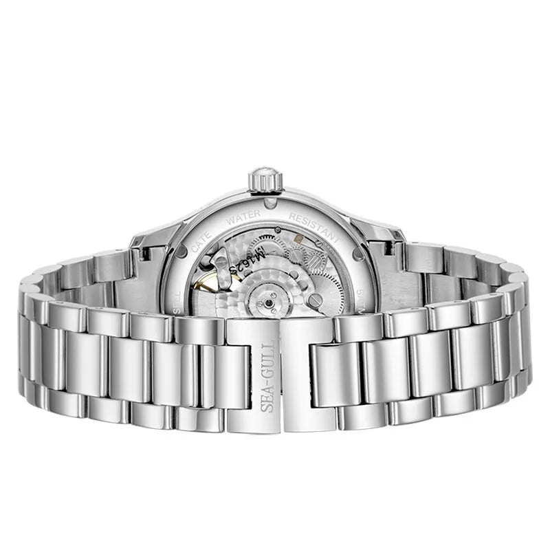 2025 Seagull Men's Automatic Mechanical Watch Multifunction Dial Calendar Sapphire Steel Band Men's Wristwatch reloj hombre M162