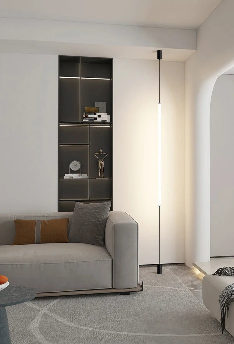 Hanging floor lamp Italy Design Black Long linear pendant light Bedroom Bedside Lamps Modern Hotel Living Room corner floor lamp