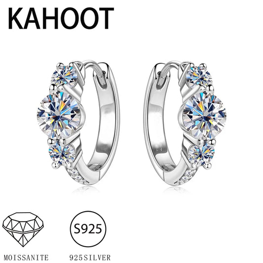 925 sterling silver moissanite fashion earrings, elegant and retro, simple and generous, suitable for daily and holiday wear