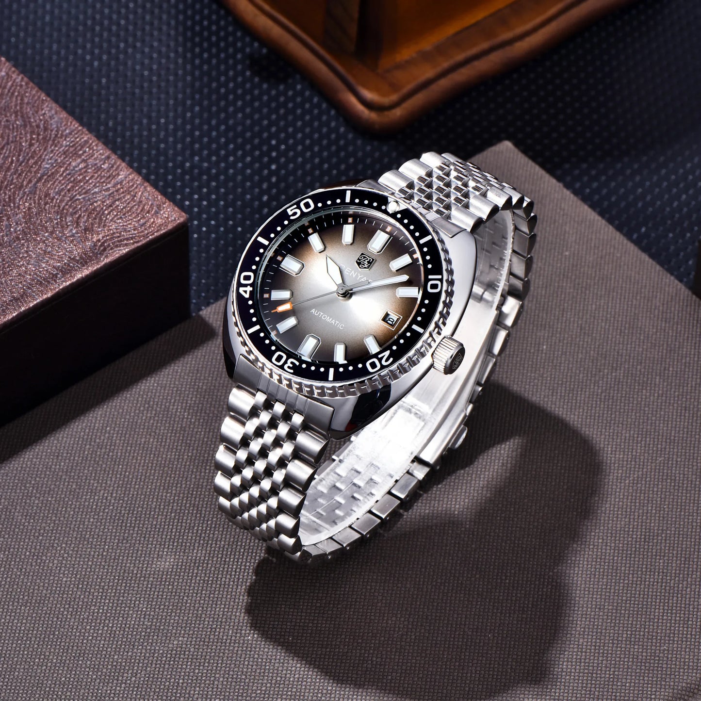 New BENYAR 42MM Tuna Men Mechanical Watch Luxury Stainless Steel Automatic Watch 50M Diving Luminous Watch for Men reloj hombre