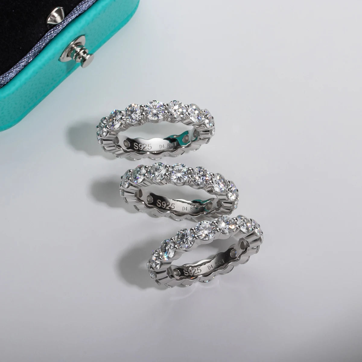 AnuJewel 3CT D Color Moissanite Wedding Bands 18k Gold Plated 925 Sterling Silver Bridal Ring Set For Girls Jewelry Wholesale