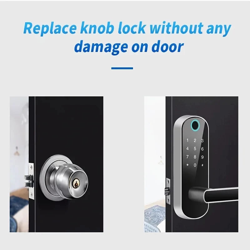 New Smart Fingerprint Door Lock with Keypad, Biometric Electronic Door Lock, Fingerprint/Password/Key Unlock for Home/Office