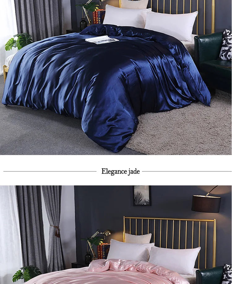 Luxury High Quality  Satin Duvet Cover Rayon Quilt Cover High Density Fabric Duvet Cover  Supple High waterfall