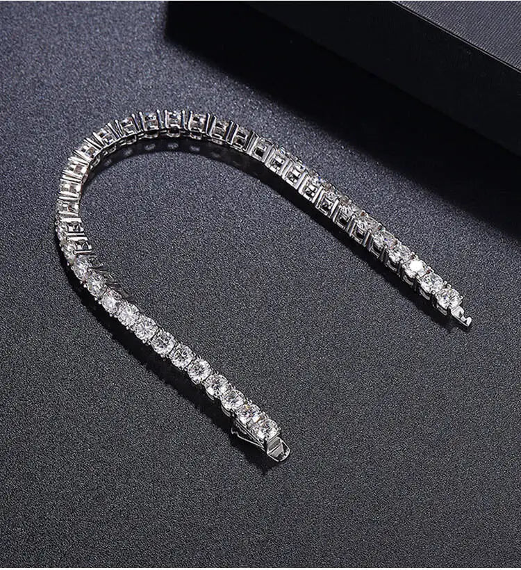 TY D VVS1 Moissanite Tennis Bracelet Original S925 Sterling Sier Plated White Gold With GRA Bracelets For Women Man