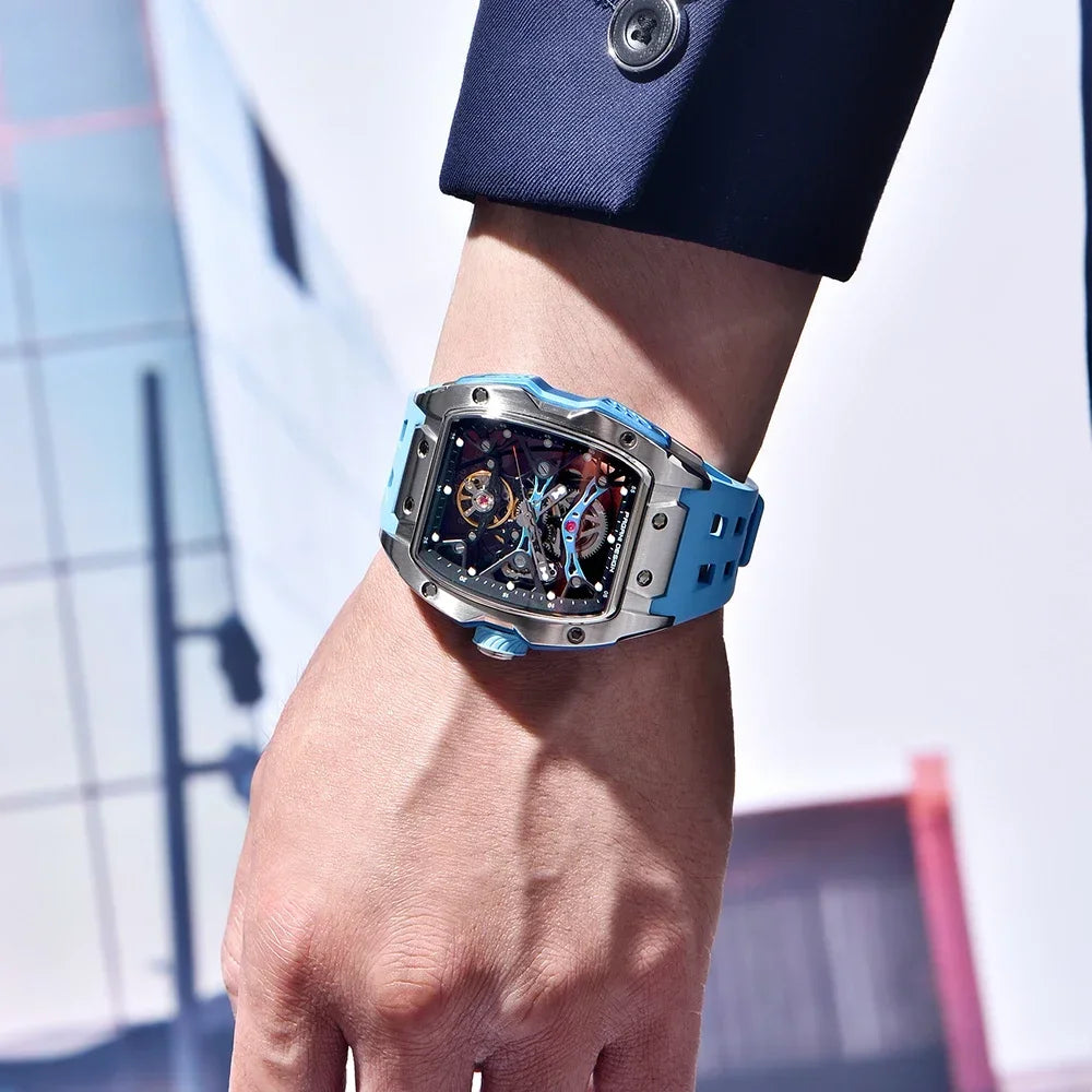 2025 new pagani design men's skeleton high-end watch rubber starp waterproof luminous fashion trend automatic mechanical watch.