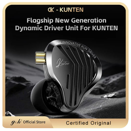 GK KUNTEN Dynamic Drive Headphones HIFI Heavy Bass Earbuds Sports Metal Headphones Detachable Headphones 2PIN KZ Zenith EDX