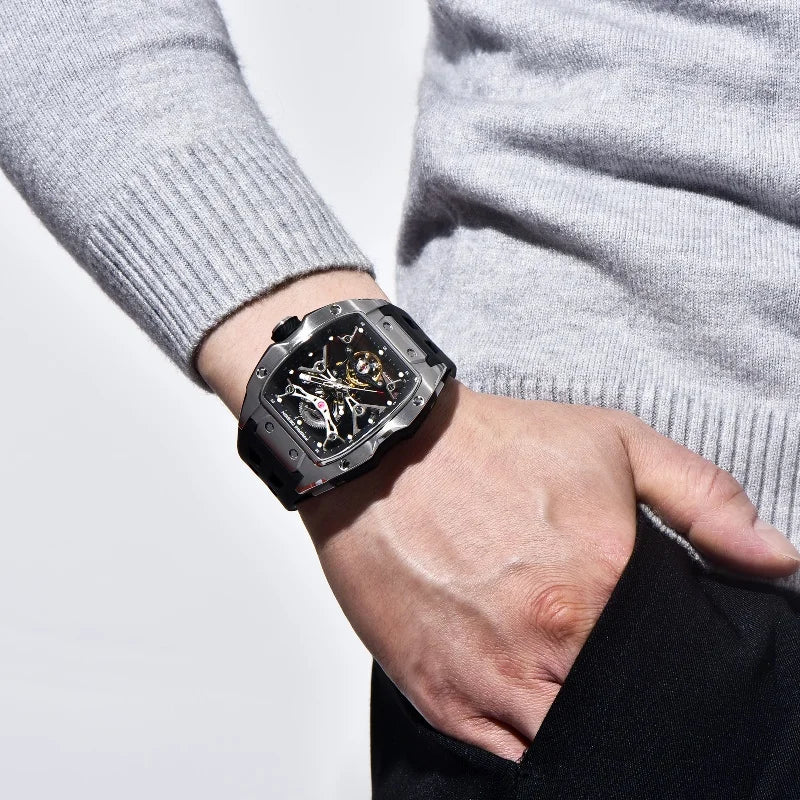 PAGANI DESIGN 2025 New Men's Automatic Mechanical Watch 42mm Fashion Casual Skeleton Sapphire Stainless Steel Watch for Men