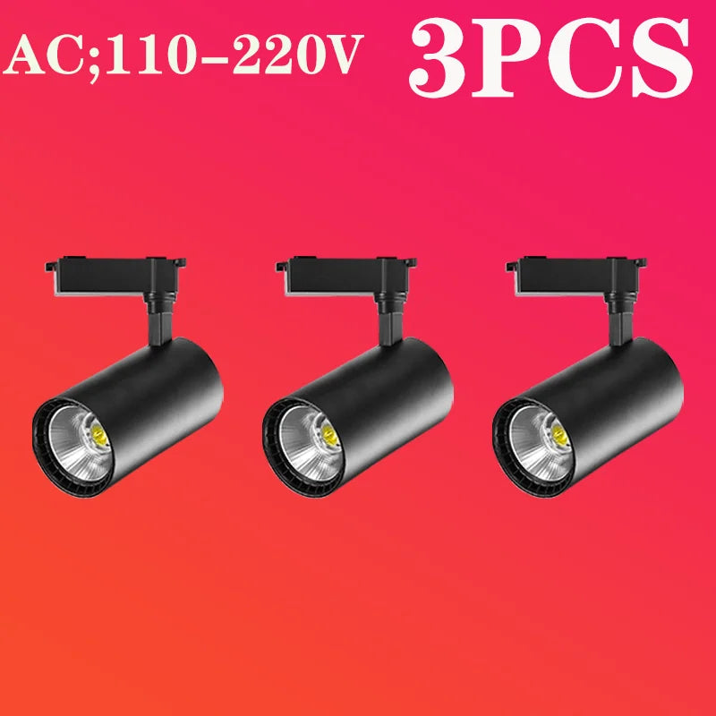 Full Set Led Track Light Fixture Rail 110-220V COB Ceiling Track Lamp 20/40W Spot Lighting For Clothing Shop Living Room Home
