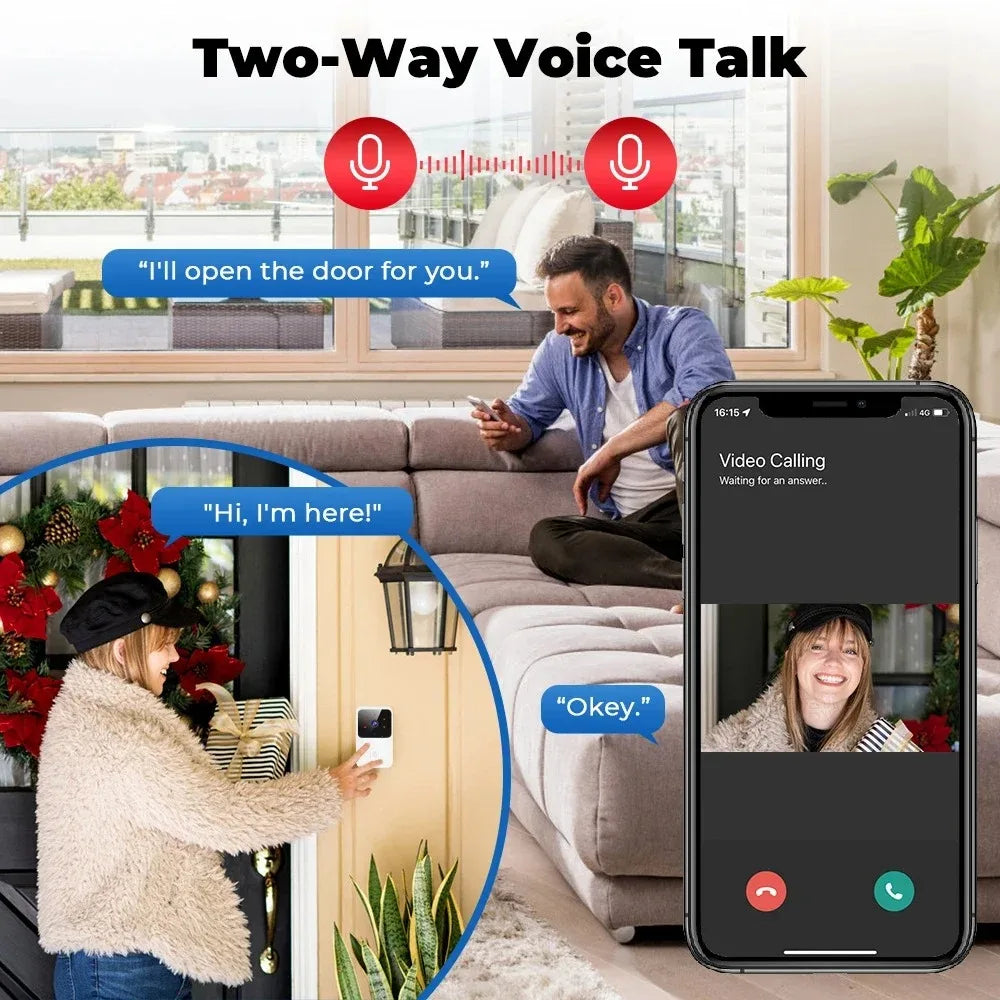 Doorbell With Camera Wireless Bundle Video Doorbell WIFI HD Outdoor Phone Door Bell Camera Security Video Intercom IR