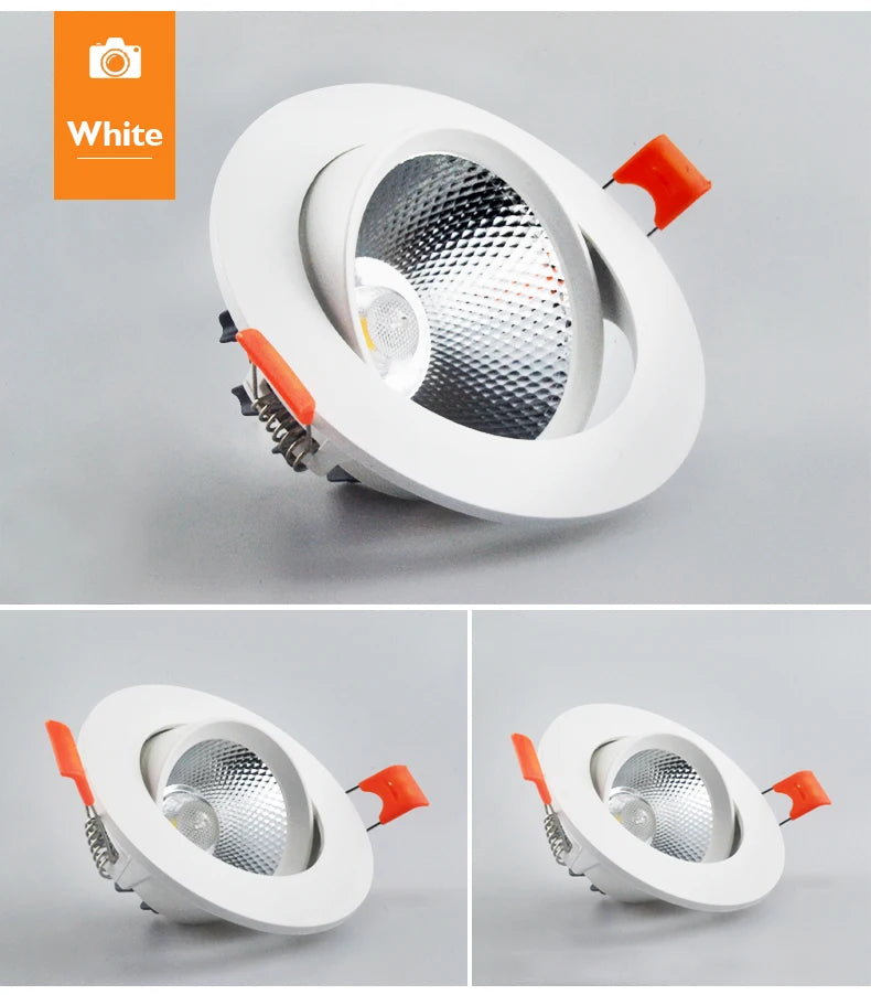 10Pcs LED Downlights 7W 9W Dimmable Spot Lights 12W 15W AC90V-260V 18W COB Chip Recessed Ceiling Lamps For Home Illumination
