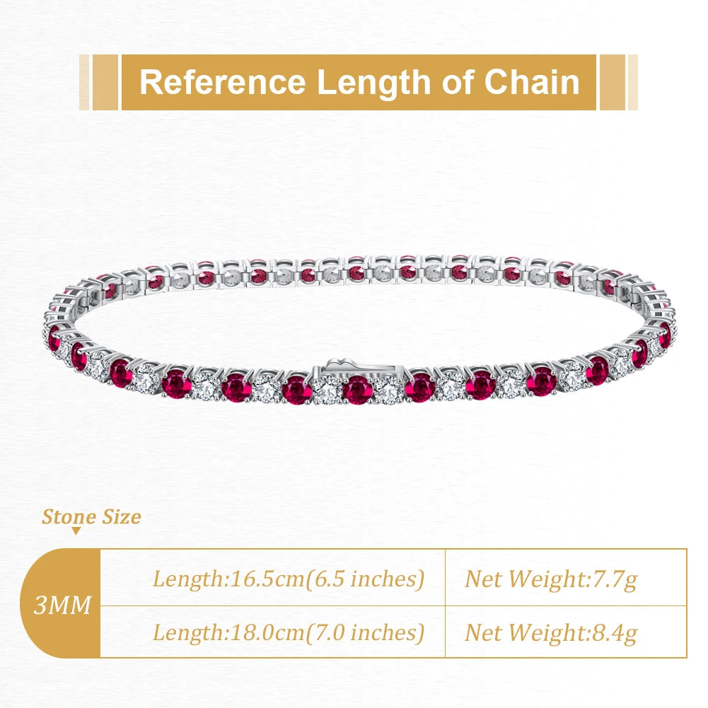 ORSA JEWELS Authentic 925 Sterling Silver Tennis Chain Bracelet Moulding Process Hanmade High-end Hand Chain for Man Woman SB128