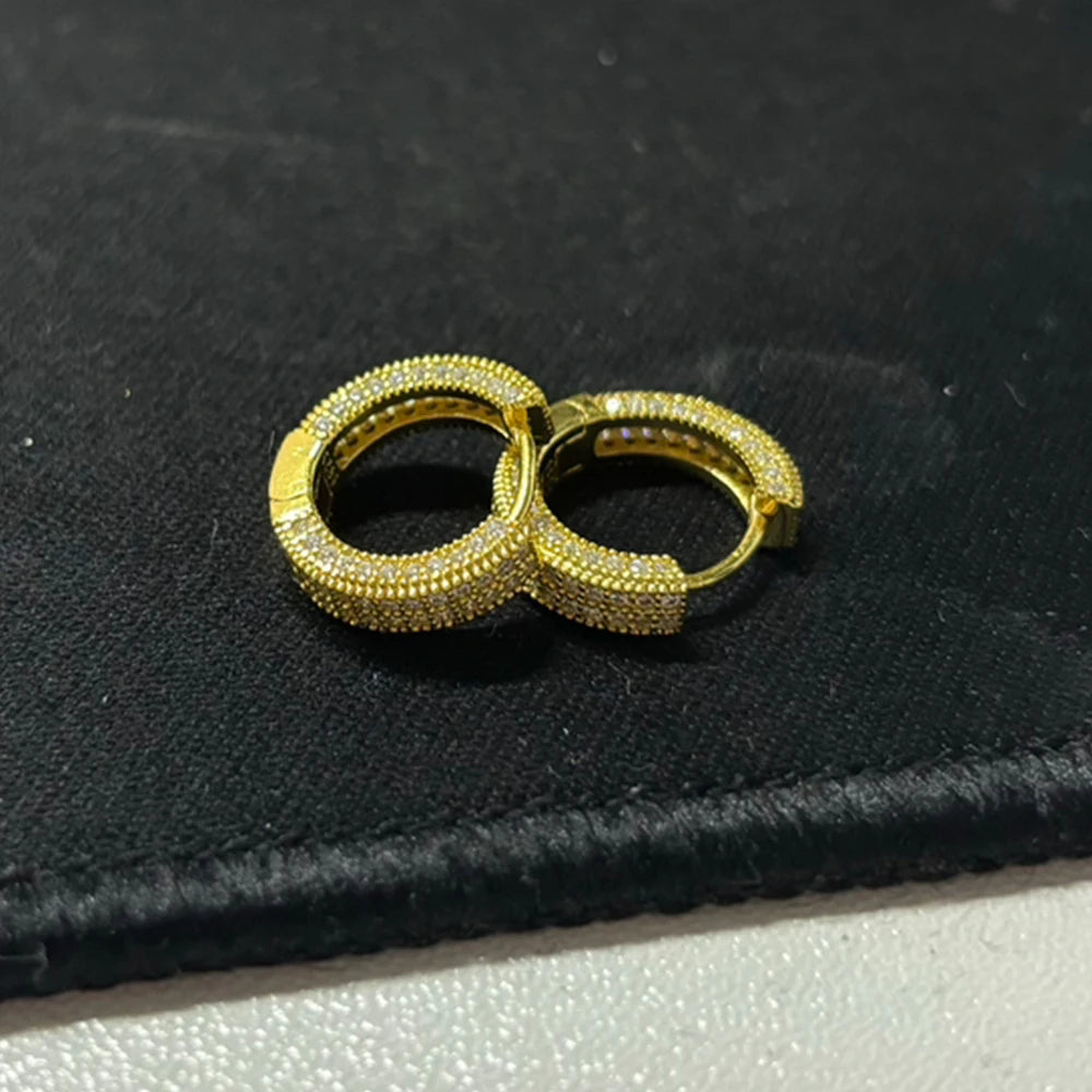 D Color Full Moissanite Hoop Earrings For Women Men 925 Sterling Silver 18k Gold Plated Sparkling Diamond Fine Jewelry Gifts GRA