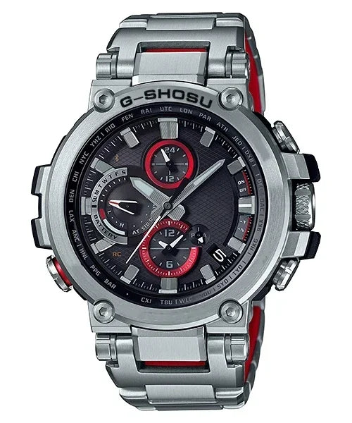 Herren-Sportuhr mit Quarzwerk, Edelstahlgehäuse, Kompass, Weltzeitfunktion, wasserdicht, großes Zifferblatt, Serie 1000 MTG