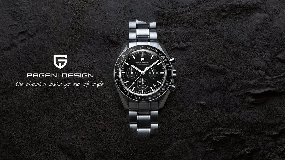 PAGANI DESIGN New Luxury Moon Quartz Watches For Men Stainless steel Luminous waterproof Sports Chronograph Man 2025 Retro Watch