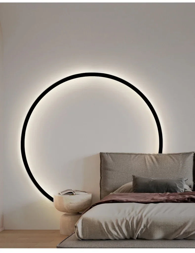 Nordic Minimalist Circle Background LED Wall Lamp Modern livingroom sofa wall lights Hotel Hall Bedside Sconces Light Home decor