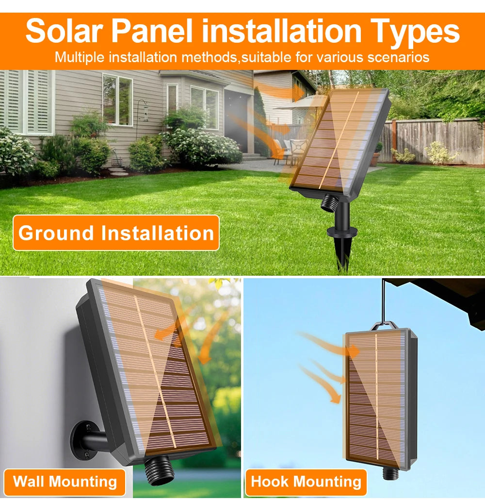 Solar String Light Outdoor Waterproof T22 Bulbs LED Solar Powered Patio Lights for Outside Porch Backyard Bistro Garden Market