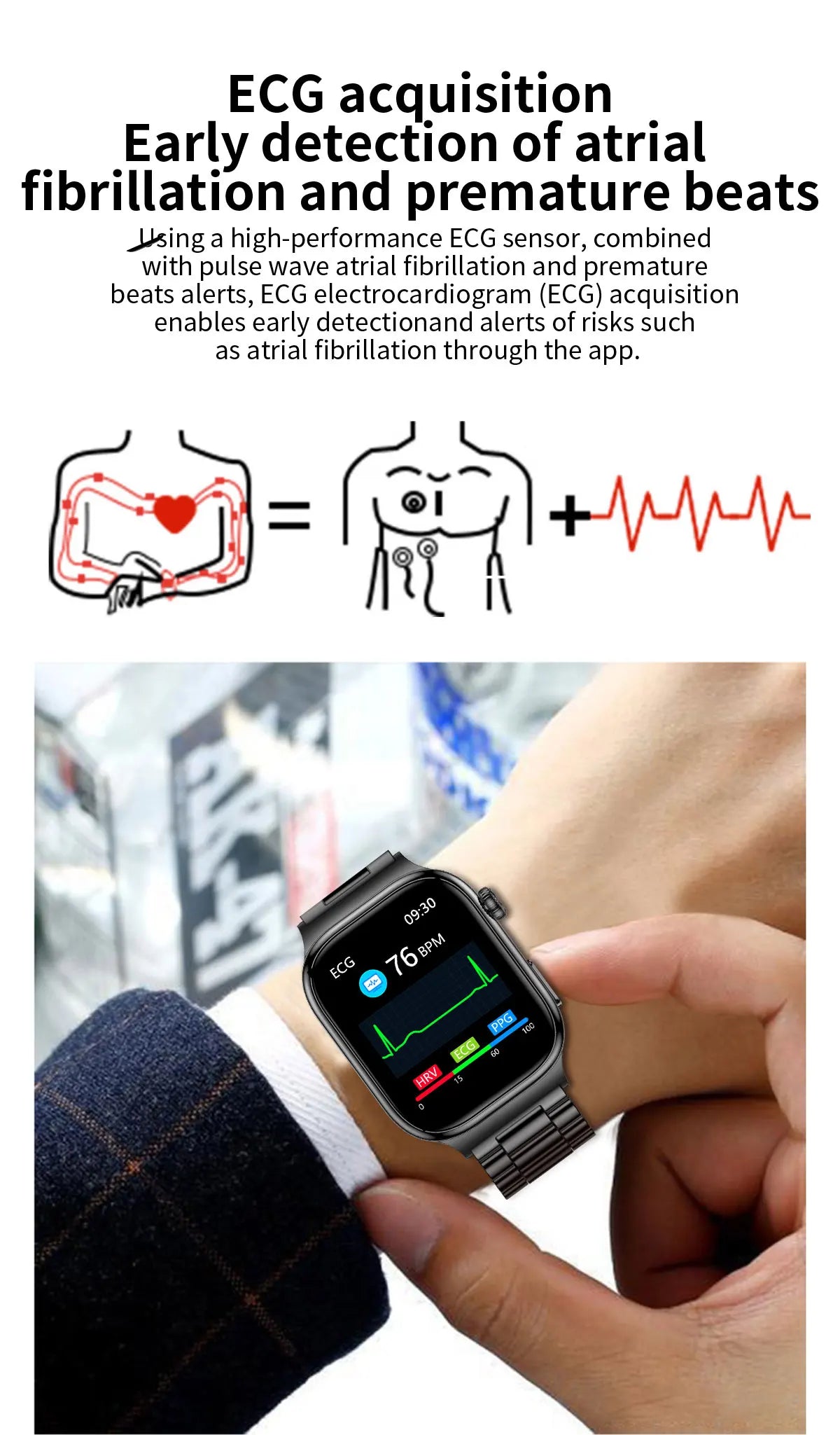 2025 New AI Human Health diagnosis ECG+HRV Smart Watch Blood Pressure Uric acid Blood lipid Bluetooth Call Smartwatch Men Women