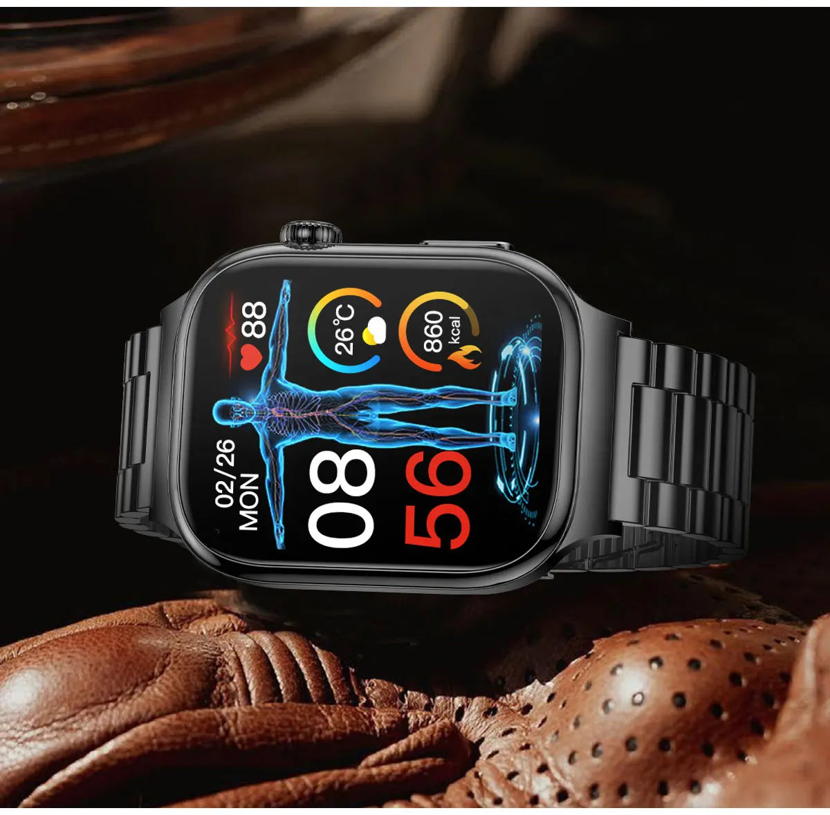 2025 New AI Human Health diagnosis ECG+HRV Smart Watch Blood Pressure Uric acid Blood lipid Bluetooth Call Smartwatch Men Women