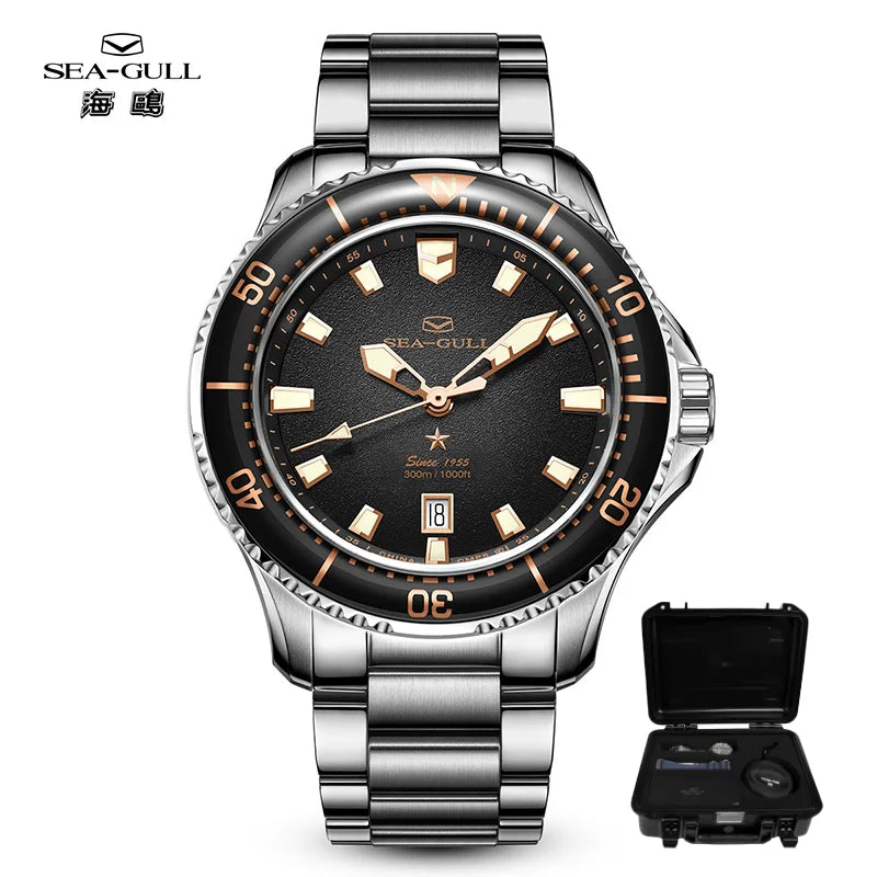 Seagull 40mm Ocean Series Pro Wristwatch relogio masculino Men's Automatic Mechanical Watch 300m Diving Sapphire Crystal 1213