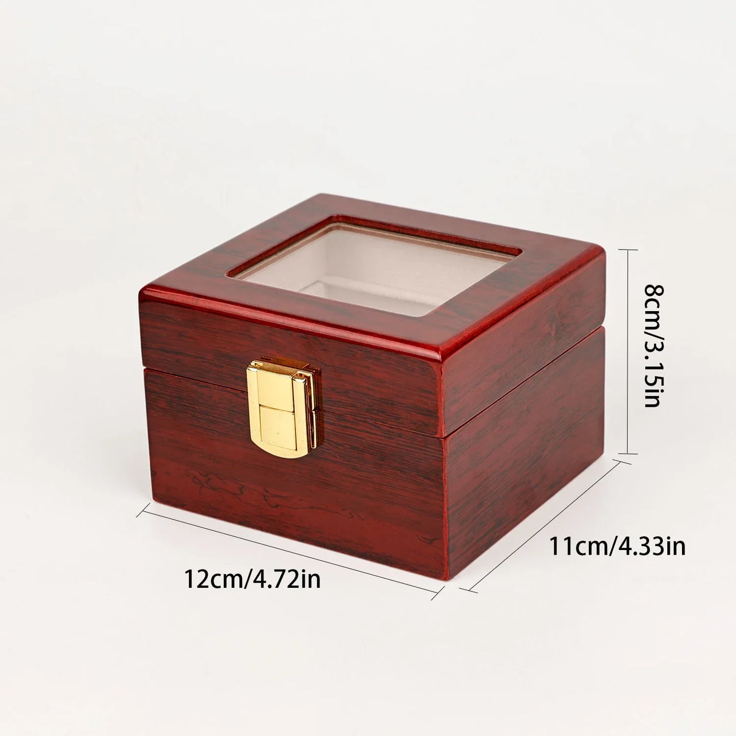 Red Wooden Watch Box Chinese Style Smooth Wood Environmental Protection Jewelry Watch Storage Case Red Wood Watch Protection Box