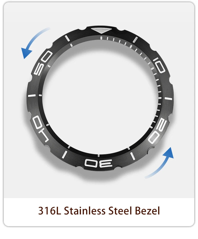 YELANG  V1036 42mm Men Quartz Watch Luminous 10 Years Lithium Movement Rotated Dial 30ATM 300m Waterproof Military Style Watches