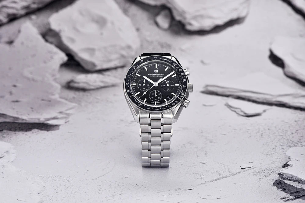 PAGANI DESIGN New Luxury Moon Quartz Watches For Men Stainless steel Luminous waterproof Sports Chronograph Man 2025 Retro Watch