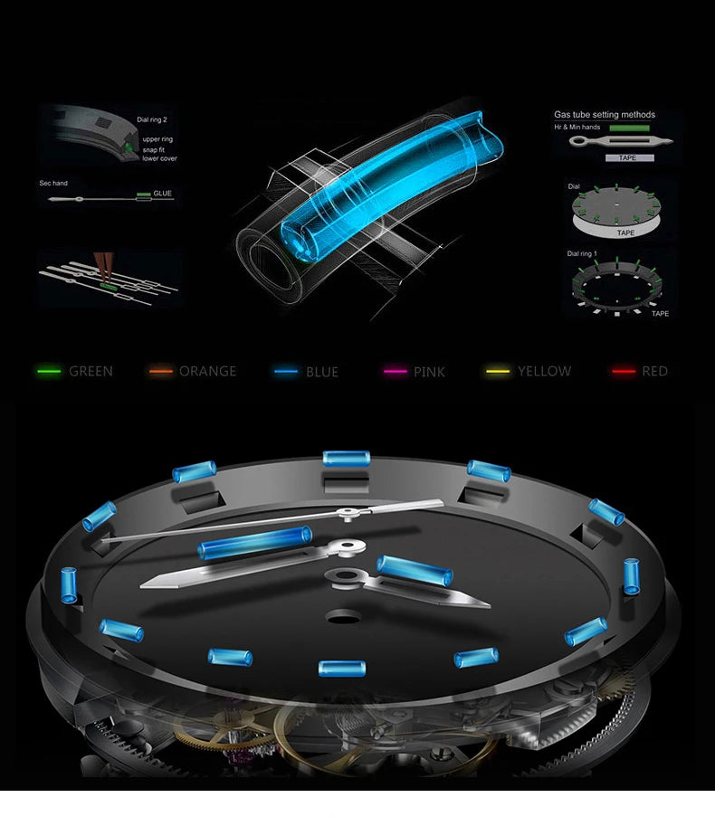 Yelang Men Quartz Watch Luminos Ronda Movement 10years Lithium battery pilot watch WR100M Sapphire  Military Watch