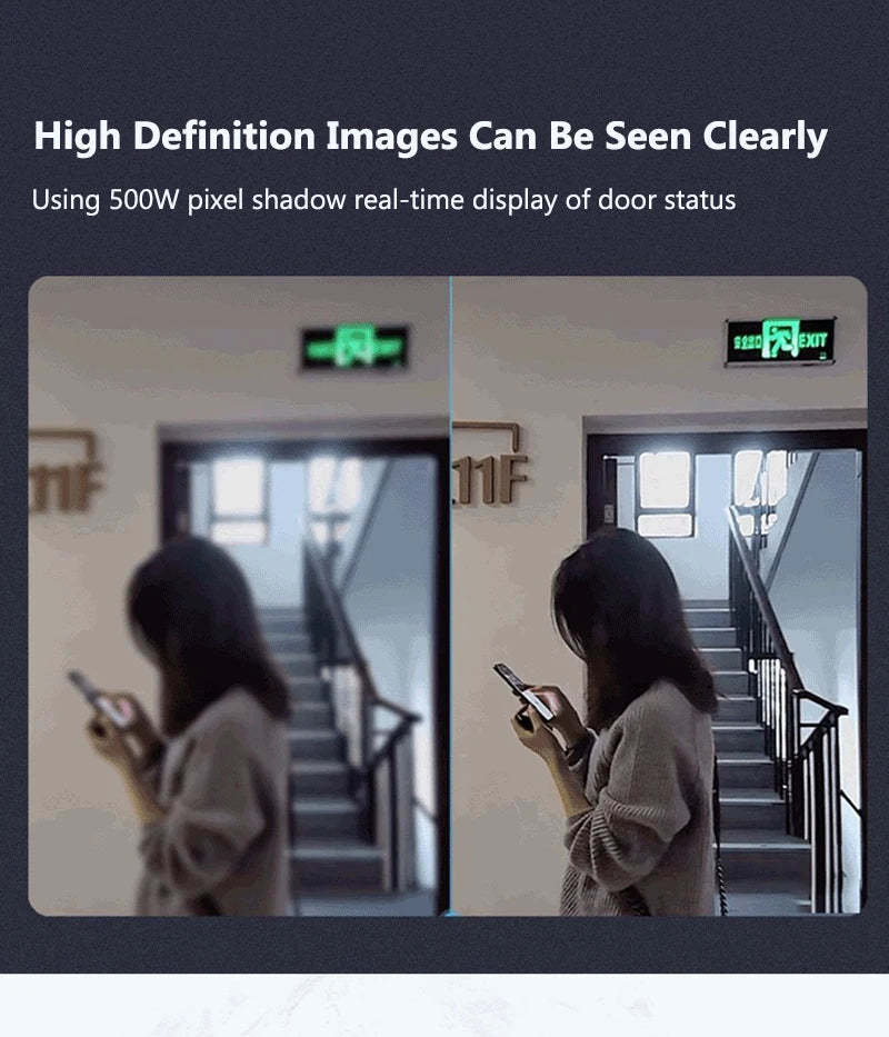 Video Doorbell IR Night Vision Doorbell Camera 1080P 4.3inch IPS Screen Eye Peephole Camera 2.4G for Villa Home Office Apartment