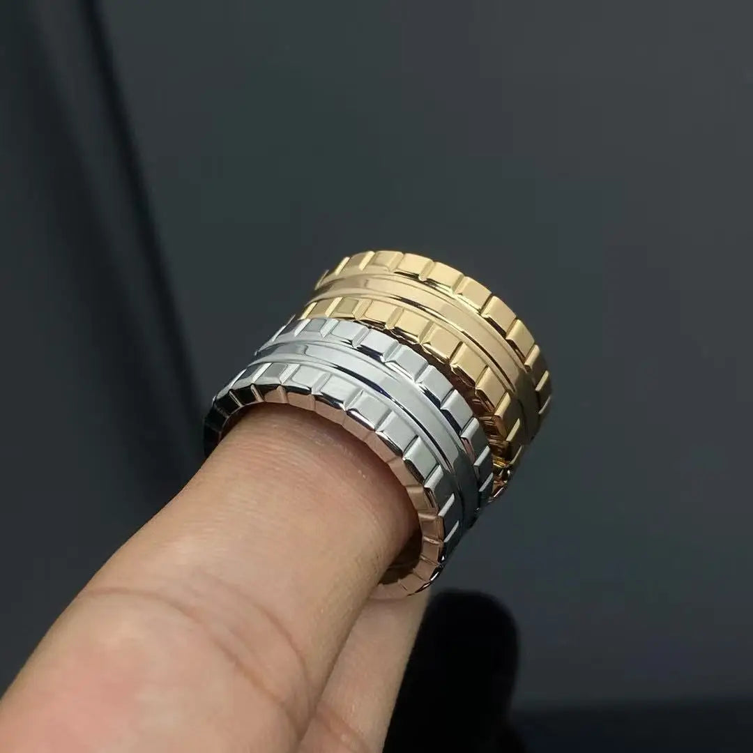 French  High-Quality S925 Sterling Silver Ice Cube Style Pave AAA Zirconia Lovers Ring For Women And Men Wedding Fashion Jewelry