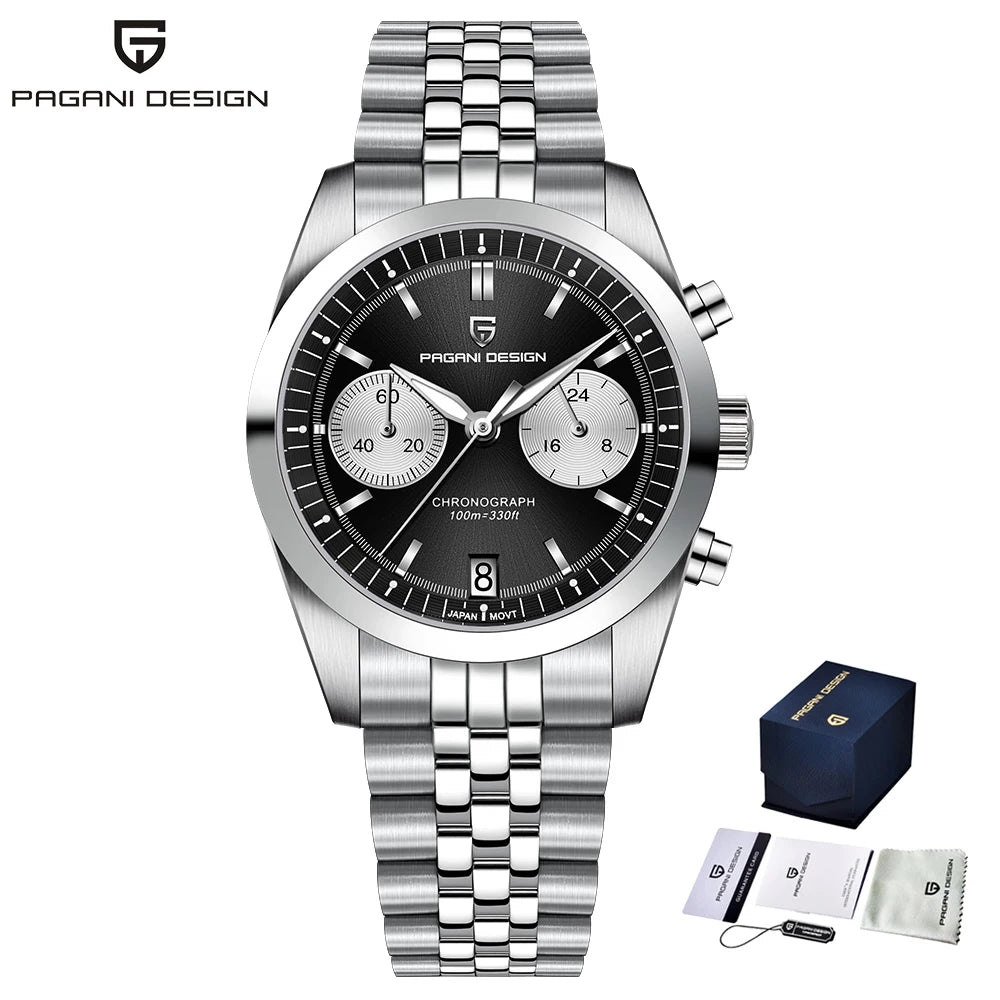 PAGANI DESIGN Fashion Men's Quartz Wristwatches PD1775 Sapphire Glass Stainless steel strap VK64 Movement watch for men