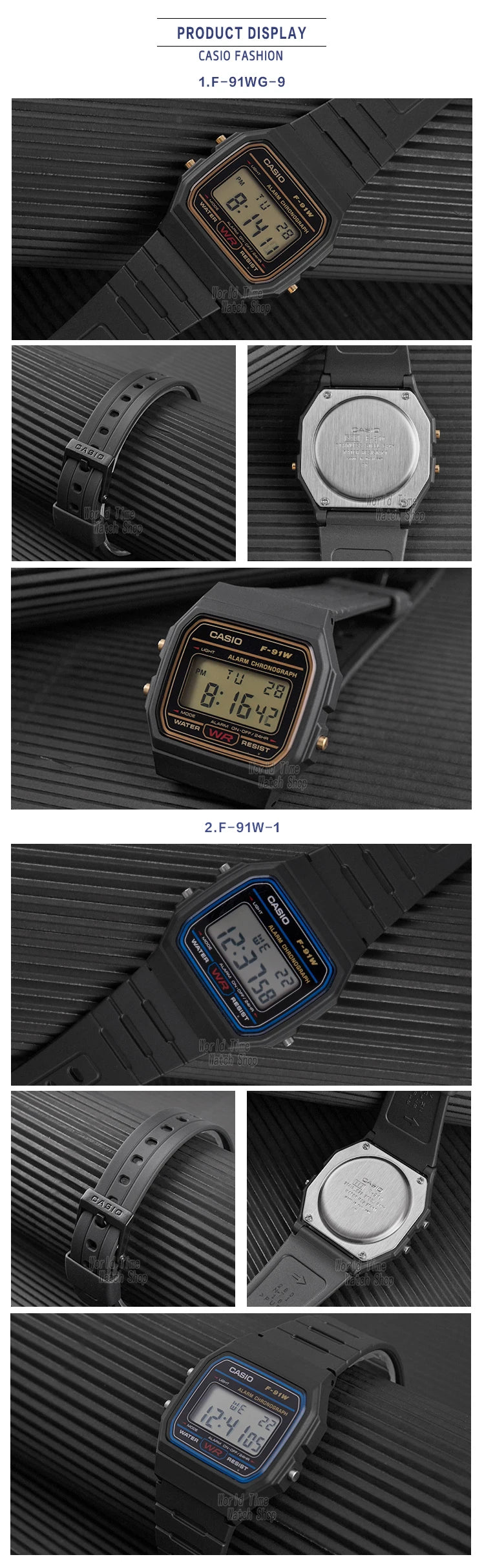 Casio Versatile Small Square Watch Retro Comfortable Design Classic Style for Casual Wear F-91WG-9