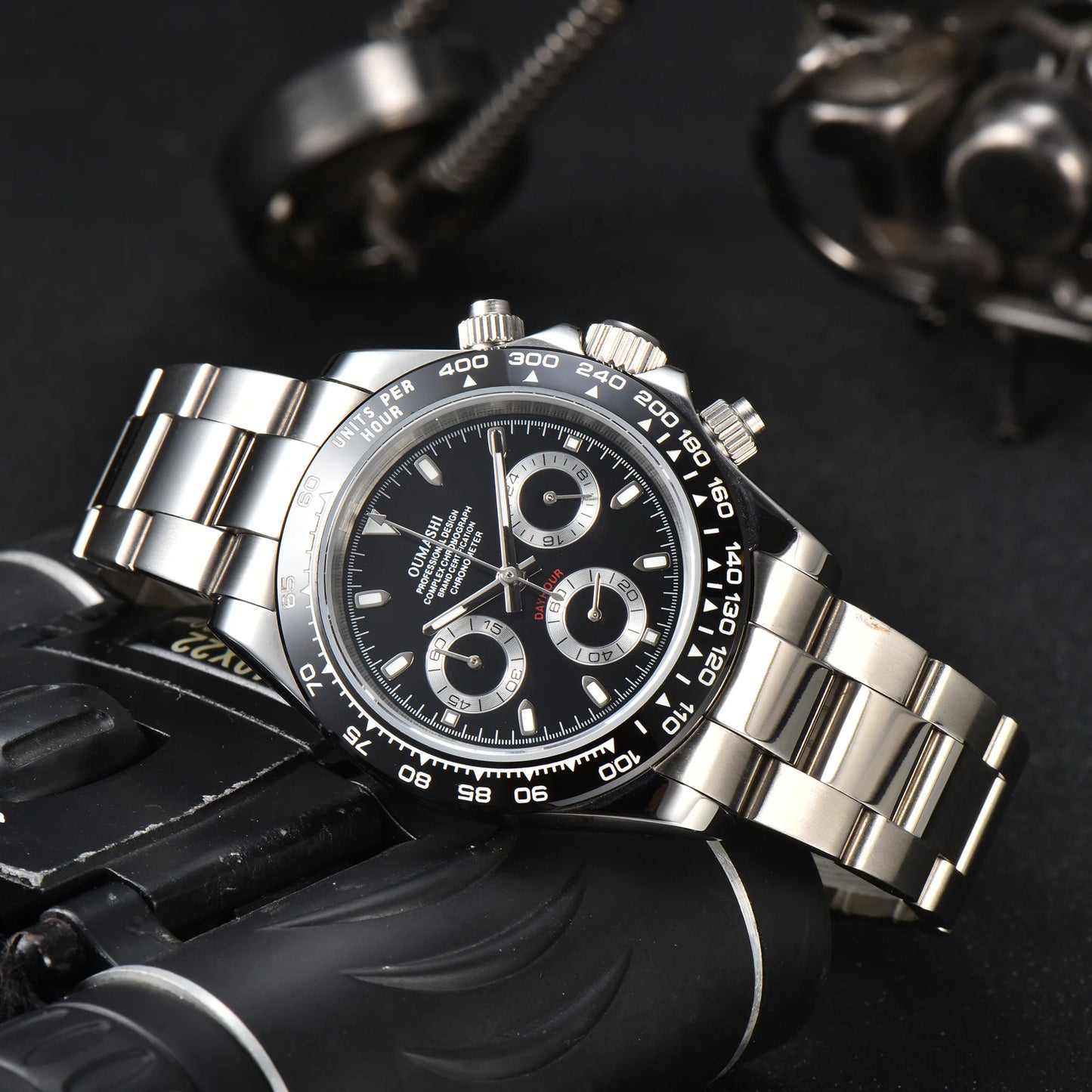 VK63 watch Luxury Men's Watch Sapphire Customizable Multi functional Chronograph Stainless Steel Case Suitable for VK63 Movement