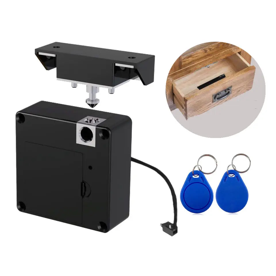 Smart Biometric Cabinet Lock Black Keyless Fingerprint Locks Anti-theft Door Lock Hidden File Drawer Wardrobe Hardware