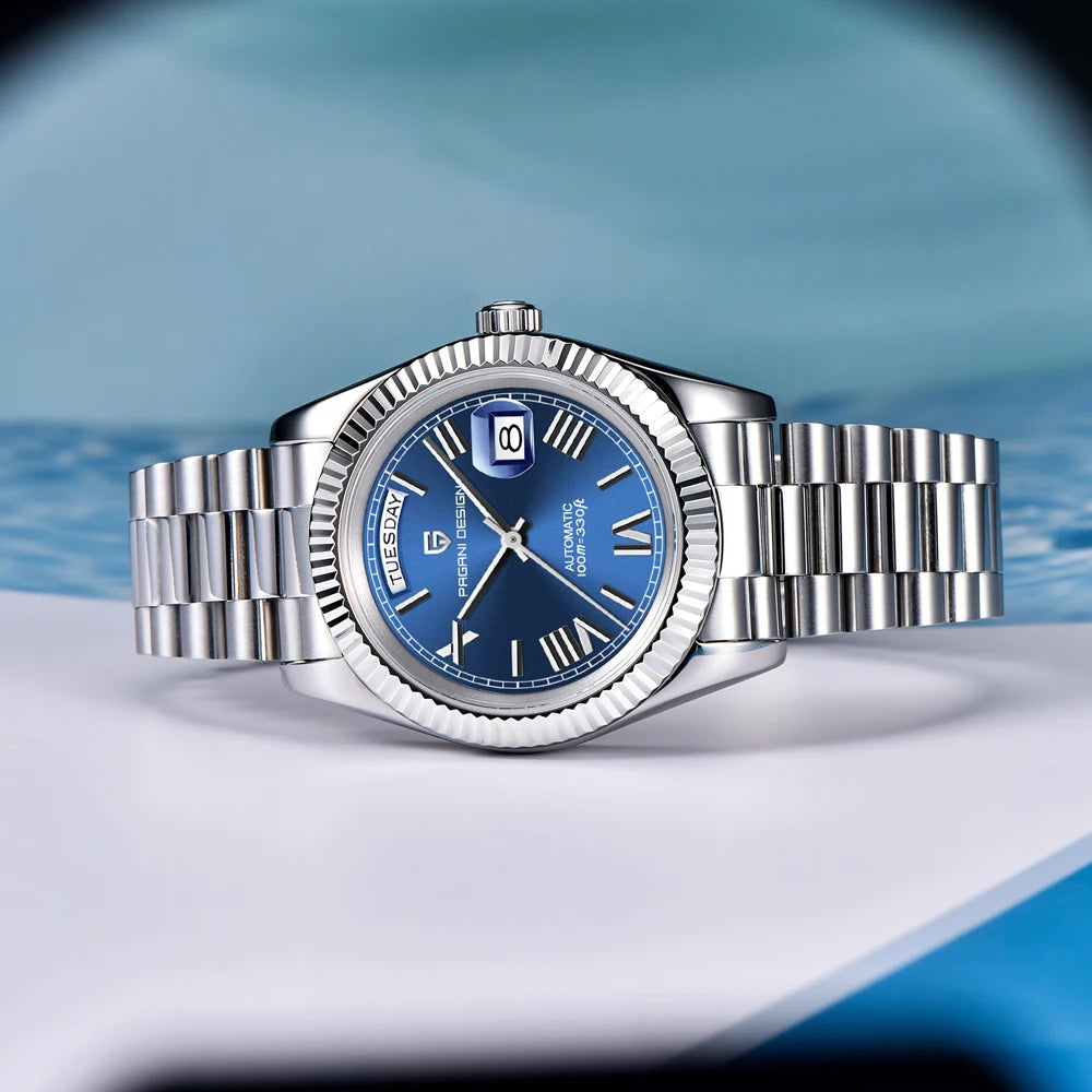 PAGANI DESIGN 2025 New Blue DD40 Luxury Automatic Watch For Men Mechanical Wristwatch Men Japan NH36A Movt Sapphire crystal