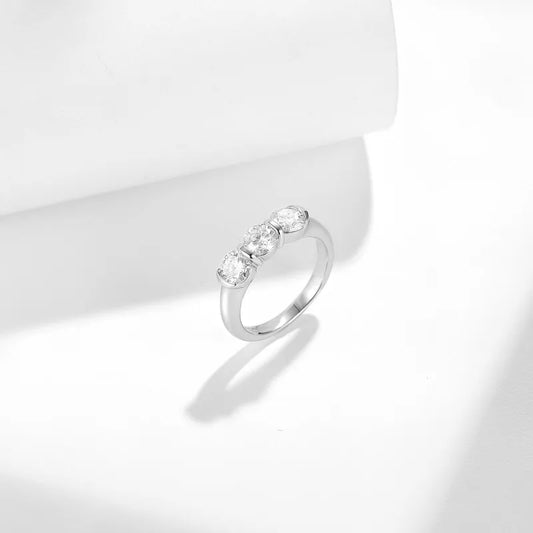 925 silver 1.5 carat moissanite diamond simple casual versatile men's and women's wedding ring