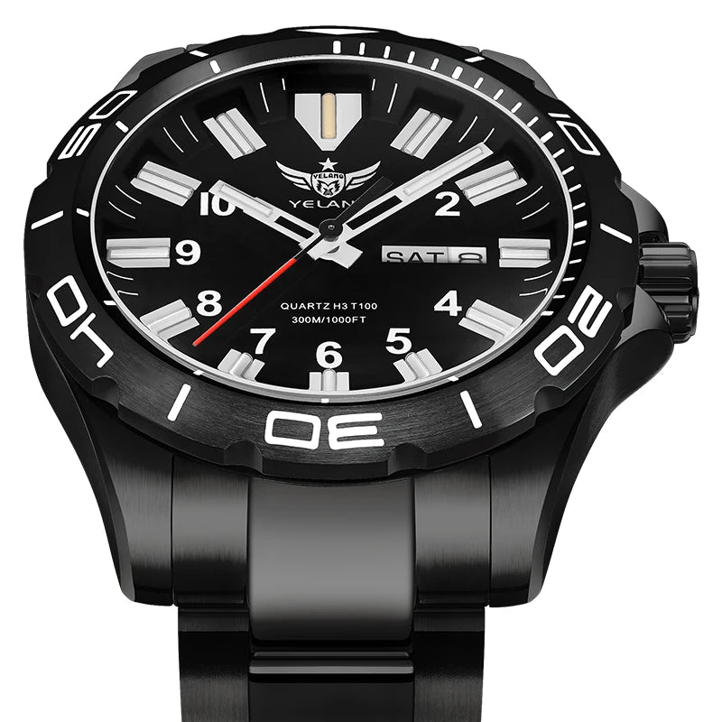 Yelang's New Design 42mm 10 Year Ultra Long Range Men's Quartz Watch 30ATM Professional Waterproof Swiss Eternal Gas Glow